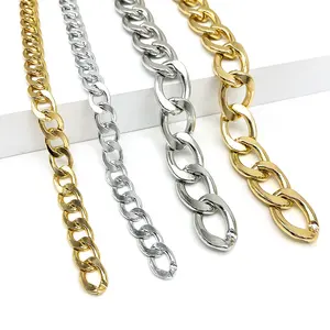 Customized size metal flat aluminum chain Women's necklace accessories bag clothes shoulder strap Jewelry necklace