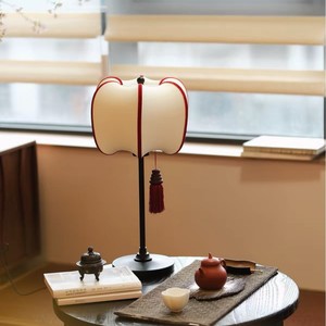 Lámpara de mesa de estilo chino E27 Led para el cuidado de los ojos, iluminación decorativa para sala de estar, dormitorio, estudio - Product Image 4