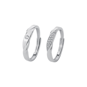 批发新到货订婚结婚承诺珠宝925纯银不规则戒指情侣情侣精品珠宝 - Product Image 1