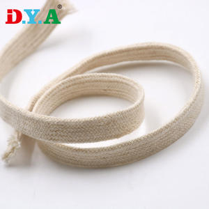 Fabricação Raw White 1cm Flat Trançado Algodão <span class=keywords><strong>Cord</strong></span> para Vestuário - Product Image 4