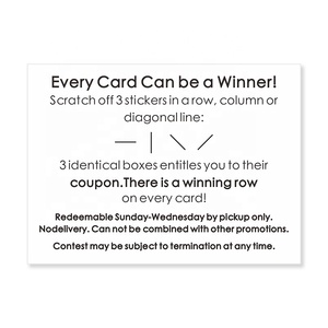 Grattez pour gagner des billets de pizza Impression numérique Cartes à gratter personnalisées Naughty Couple Golden Ticket personnalisées - Product Image 4