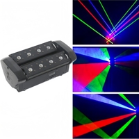 Projecteur laser RGB 8 têtes, barre de faisceau mobile effet araignée, 8 yeux, pour scène, DJ, fête, discothèque, spectacle laser