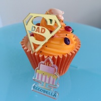 Fröhlicher Vatertag Bester Papa Aller Zeiten Mini Acryl Cupcake-Topper für Vatertags-Kuchendekoration