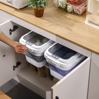 Conteneur de stockage de céréales pliable hermétique et peu encombrant pour riz, farine, aliments pour animaux, organisateur de garde-manger de cuisine
