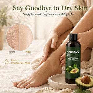 Aceite Corporal de Aguacate Prensado en Frío, Sin Hexano, para Cuidado Diario del Cuerpo y Cabello, Masajes de <span class=keywords><strong>Spa</strong></span>, Marca Privada - Product Image 1