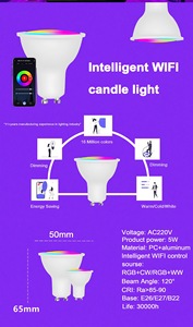 Ampoule LED intelligente Tuya WiFi GU10, Bluetooth, lampe à intensité variable, contrôle par application Smart Life, fonctionne avec Alexa <span class=keywords><strong>Google</strong></span> - Product Image 2