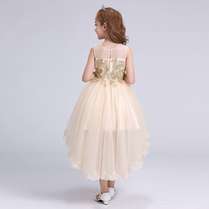 Robe de cérémonie princesse sans manches <span class=keywords><strong>à</strong></span> col rond en polyester pour filles, robe de bal longue, robe de demoiselle d'honneur pour mariage et récital de <span class=keywords><strong>piano</strong></span> - Product Image 5