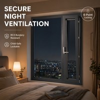 Ventana Abatible de Aluminio con Marco Delgado, Micro Ventilación, Rotura de Puente Térmico, Aislamiento Acústico, Doble Acristalamiento, Resistente al Viento