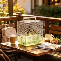 Cage d'élevage pour oiseaux avec ventilation, facile à ranger, accès par le haut, en acier inoxydable, pour perroquets, avec plateau métallique, vente en gros, OEM direct