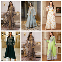 Nouvelle mode, haute qualité, manches longues, motif géométrique, broderie Zardozi, matière polyester, respirant, confortable, musulman