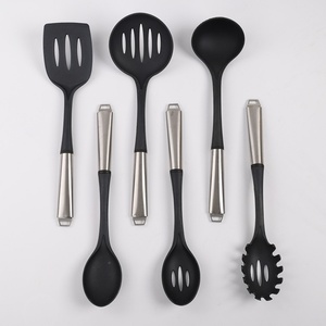 Ustensiles de cuisine haut de gamme, spatules, cuillères, outils de cuisine, manches en acier inoxydable, ensemble d'ustensiles de cuisine pour ustensiles de cuisson antiadhésifs - Product Image 1