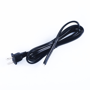 Ac Power Cord 2 Wire Nema Plug <b>Stripped</b> End <b>PVC</b> Material Home Appliance Use - Product Image 1
