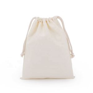 Sacs en mousseline de coton biologique avec logo personnalisé, pochette de shopping, sac à cordon en toile, sac anti-poussière - Product Image 5