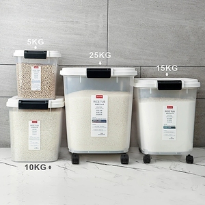 Anya chống ẩm PP vật liệu lưu trữ xô với bánh xe thực phẩm ngũ cốc ngũ cốc lưu trữ xô hộ gia đình gạo lưu trữ xô 15kg - Product Image 1