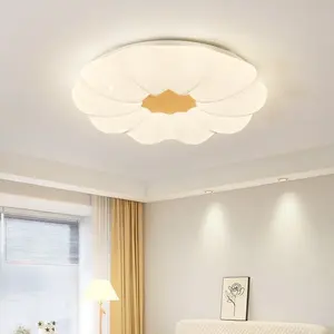 New Lamp Bedroom Super Bright Cream Style Chandelierledround Children's Room Lamp Modern Minimalist Balcony Ceiling Lamp