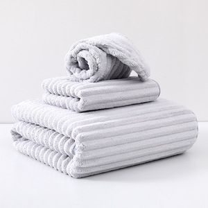 Coral Fleece <b>Bath</b> <b>Towel</b> 90x170cm Thickened Quick Dry Solid Color Home Use - Product Image 3