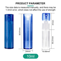 Nouvelle conception, flacon cosmétique vide miniature de 10 ml, forme ronde, rechargeable, pulvérisateur à pompe ABS, parfum, désinfectant pour les mains, écologique