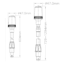 Feux d'ancre de bateau à LED de MARINE blanc tout rond 360 feux d'ancre de navigation à montage fixe et enfichable 2NM blanc