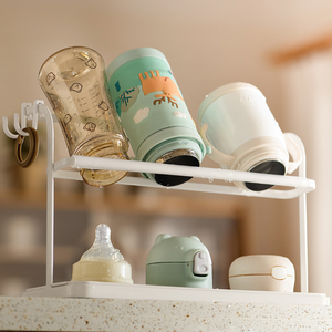 رف تجفيف الأكواب ومجموعة تجفيف أطباق كبيرة من الفولاذ المقاوم للصدأ لرف تجفيف الأطباق مع حامل الأكواب - Product Image 4