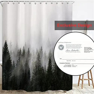 <span class=keywords><strong>Rideau</strong></span> <span class=keywords><strong>de</strong></span> <span class=keywords><strong>douche</strong></span> en tissu polyester imperméable Nature Misty Forest pour salle <span class=keywords><strong>de</strong></span> bain - Product Image 2