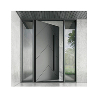 Portes à panneaux 36 pouces, porte froide Villa Bamboo avec panneaux latéraux, portes turques, sécurité en acier, entrée en verre, design graphique italien, porte battante