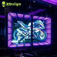 Équipement publicitaire LED à miroir infini multicouche personnalisé XDsign, enseignes électroniques 3D, boîte à lumière certifiée CE pour les entreprises