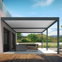 Pergola bioclimatique motorisée en aluminium robuste WishOutdoor avec toit à lames orientables pour projets de rénovation extérieure d'hôtels de luxe