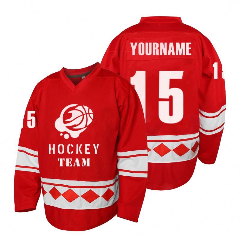 Maillot De Hockey Personnalisable - Col En V, Polyester, Choix Nom/numéro/logo, Tailles S à XXL, Pour Entraînement, Match, Cadeau