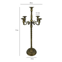 Candelabro Vintage in Bronzo a 3/5 Bracci, Portacandele in Metallo per Centrotavola Matrimoniale, Tavolo da Pranzo, Decorazione Casa