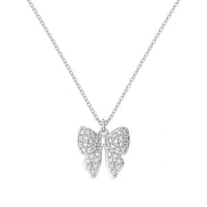 Dylam Elegant Fine Fashion Women Jewelry S925 Silver Link Chain Xmas Christmas <b>Gifts</b> 5A Zirconia Butterfly Pendant Necklaces - Product Image 1