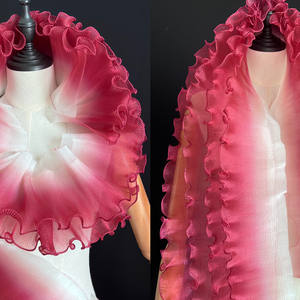 Dégradé Ruffle Edge Original tridimensionnel plissé <span class=keywords><strong>grande</strong></span> dentelle irisé dégradé Organza tissu Designer dentelle accessoires - Product Image 5