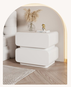 <span class=keywords><strong>Mesita</strong></span> de <span class=keywords><strong>Noche</strong></span> Popular en Color Blanco Crema con 2 Cajones, Mueble de Madera de Diseño Moderno y Lujoso para Dormitorio, Económico - Product Image 6