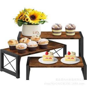 Wooden Dessert Rack <b>3</b> <b>Tier</b> <b>Cake</b> Display <b>Stand</b> For Wedding Party Food Serving Tray Rectangle Durable Storage Rack - Product Image 5