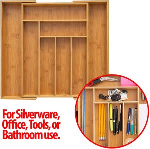 Organisateur de tiroir extensible en bambou pour ustensiles de cuisine, plateau à couverts pour restaurant, <span class=keywords><strong>rangement</strong></span> pour couverts - Product Image 5