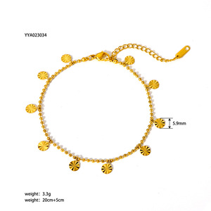 Tobillera de estilo bohemio Cadenas de latón de acero inoxidable Tobillera deportiva - Product Image 3