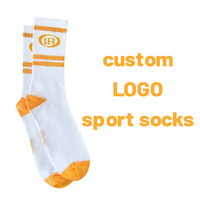Chaussettes de sport d'équipe en coton blanc et noir avec logo personnalisé OEM Chaussettes de basket-ball pour hommes Chaussettes de travail en bambou Elite Casual Anti Type