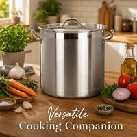 Marmite à soupe commerciale Smartpan en acier inoxydable 304 avec couvercle à double poignée, grande capacité, pour cantine et stockage d'eau, casseroles durables