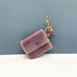 Mini Coin Purse Key Ring <b>Accessories</b> Car School Bag Pendant Fur <b>Doll</b> Plush Keychain Tiny Purse Keychains - Product Image 5
