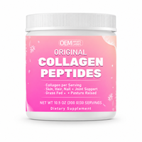Poudre de Peptides de Collagène OEM 300g Acide Hyaluronique Vitamine C pour Peau Cheveux Ongles et Articulations