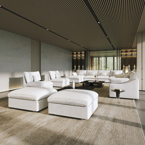 ชุดโซฟาโมดูลาร์แบบแยกส่วน VOXHOME Hotel American Modern Furniture Down Cloud สีขาว ขนาด 7 8 9 10 ที่นั่ง - Product Image 2