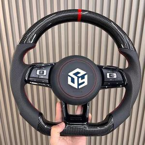 Volant en fibre de carbone pour Volkswagen VW <span class=keywords><strong>Golf</strong></span> MK7 7.5 GTI GTD <span class=keywords><strong>GTE</strong></span> R 2013-2020 Volant Polo GTI Tiguan Passat DSG - Product Image 1