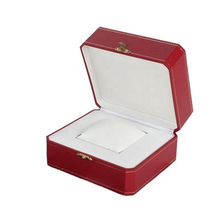 Luxury personalized storage display watch case red pu leather watch box for Cartier watch