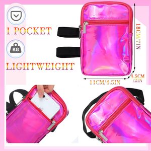 Sac de jambe OEM Carnival en PVC holographique avec fermeture éclair, sangle réglable, sacoche de cuisse, harnais, <span class=keywords><strong>pour</strong></span> femme, idéal <span class=keywords><strong>pour</strong></span> l'été, les voyages et la randonnée - Product Image 4