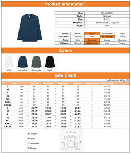 T-shirt personalizzata OEM a maniche lunghe con serigrafia, in cotone, da uomo, con logo ricamato, girocollo, tipo felpa - Product Image 2
