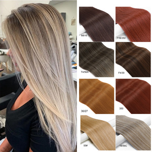 Tahan panas Premium organik Bio Protein Fiber Ombre pirang tenun tulang lurus bundel rambut anyaman ekstensi rambut sintetis