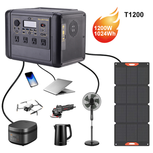 Station d'alimentation solaire portable 1200W, batterie LiFePo4 (phosphate de fer et de lithium) pour la maison et l'extérieur, batteries lithium-ion prismatiques - Product Image 2