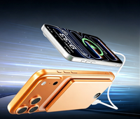 Powerbank Nirkabel Magnetik Layar Digital Pengisian Cepat S800 Aluminium Alloy Logo Kustom 15w 3in1 Metal