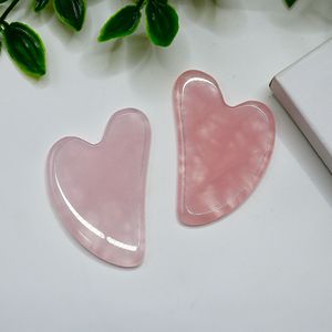 Tabla Gua Sha <span class=keywords><strong>de</strong></span> Cuarzo Rosa <span class=keywords><strong>Jade</strong></span> en Forma <span class=keywords><strong>de</strong></span> Corazón para Belleza Facial y Ocular, Uso Comercial, Venta al por Mayor, Placa para Dedos - Product Image 2