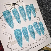 Rouge Noir Gothique Punk Papillon Ongles Artificielle Wearable Party Sticker Y2K Yeux Chaîne En Métal À La Main Appuyez sur Les Ongles