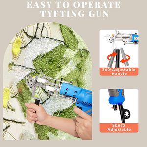 <span class=keywords><strong>Pistolet</strong></span> à tufter AK-V 2-en-1 avec tondeuse, moteur sans balais, lumière LED et tondeuse de précision – Kit de démarrage pour <span class=keywords><strong>pistolet</strong></span> à tufter - Product Image 3